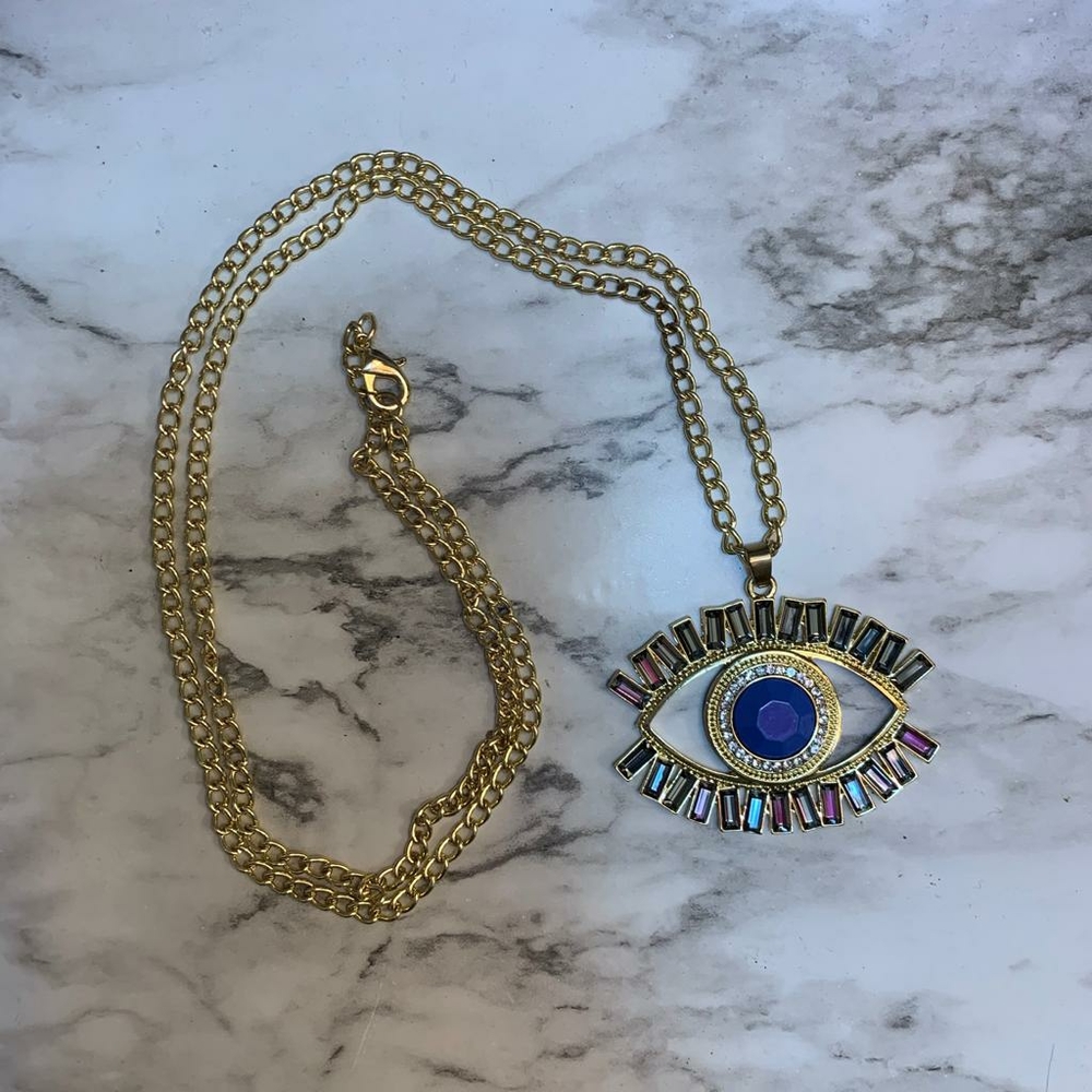 Fashion gold evil eye necklace